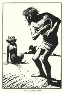 仕事、ピエロ、仕事（リトグラフ 作： William Heath Robinson