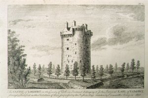ジョージ・バーチュー著「Scenery and Antiquities of Ireland」より、アイルランド・キルケニー郡ケルズ男爵領ハウエル城。 作： William Henry (after) Bartlett