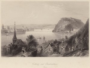 Coblentz and Ehrenbreitstein (carving) 作： William Henry (after) Bartlett