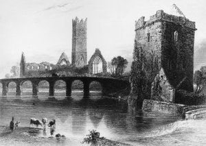 W.H.バートレットの絵の後にJ.クーゼンが彫った1843年の英国風景画サロン 作： William Henry (after) Bartlett