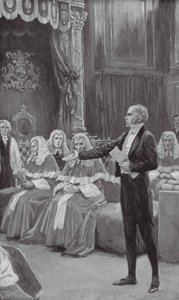 アール・グレイ、改革法案の成立を司教団に訴える（リトグラフ） 作： William Henry (after) Margetson