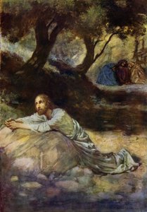 ゲッセマネの園」（カラーリトグラフ 作： William Henry (after) Margetson