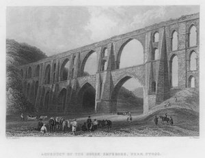 ピュルゴ付近のギリシャ皇帝の水道橋（彫刻 作： William Henry Bartlett