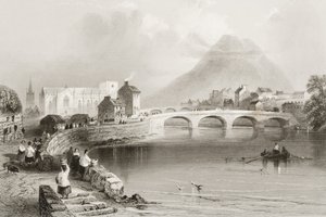 1860年代のジョージ・バーチューによる「アイルランドの風景と古代」からのメイヨー州バリナ 作： William Henry Bartlett