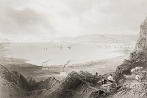 アントリム州ベルファストラフ、1860年代、ジョージヴァーチュー著「アイルランドの風景と古代」 作： William Henry Bartlett