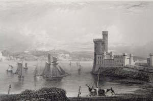 1830年代、アイルランド、コーク近郊のブラックロック城 作： William Henry Bartlett
