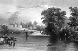 ヘンリーウォリスによって彫刻されたウィザム、エセックスの近くにあるBraxted Lodge、1832 作： William Henry Bartlett