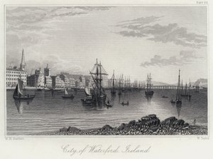 アイルランド、ウォーターフォードの街並み（彫刻 作： William Henry Bartlett