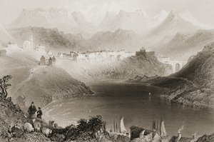 1860年代のジョージ・バーチューによる「アイルランドの風景と古代」からのクリフデン、コネマラ、ゴールウェイ州、アイルランド 作： William Henry Bartlett