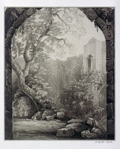 クリフォードタワー、ヨーク、インテリア、1827 作： William Henry Bartlett