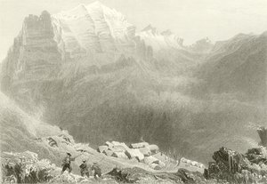 ドルメリユーズ、ハイアルプス、フェリックスネフスの労働シーン 作： William Henry Bartlett