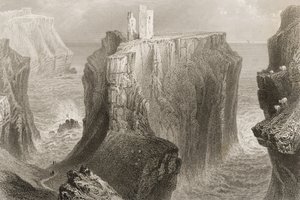 1860年代のジョージ・バーチューによる「アイルランドの風景と古代」からの北アイルランド、アントリム州ダンセベリック城