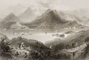 1860年代のジョージ・バーチューによる「アイルランドの風景と古代」からのアイルランド、コーク州グレンギャリフ 作： William Henry Bartlett