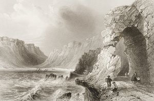コーク州グレンギャリフ、1860年代、ジョージヴァーチュー著「アイルランドの風景と古代」 作： William Henry Bartlett