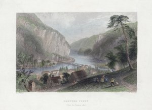 ハーパーズフェリー（ポトマック側から）、パブ。 1839年（手描きの彫刻） 作： William Henry Bartlett