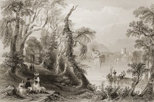 イニスファッレン、キラーニー郡、キラーニー郡、ジョージヴァーチュー作「アイルランドの風景と古代」1860年代 作： William Henry Bartlett