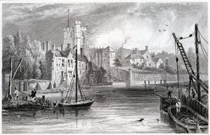 メードストンが水を形作る、ケント、1832 作： William Henry Bartlett