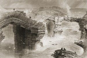 アイルランドのクレア州キルキー近郊にあるナチュラルブリッジ 作： William Henry Bartlett