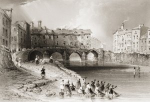 ジョージバーチュー、1860年代の「アイルランドの風景と古代」からのオールドバールズブリッジ、リメリック、アイルランド 作： William Henry Bartlett