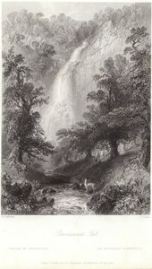 ダース川に落ちるパワーズコート 作： William Henry Bartlett