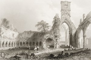 スライゴ修道院、スライゴ州、アイルランド、ジョージ・バーチュー著「アイルランドの風景と古代」、1860年代（彫刻） 作： William Henry Bartlett