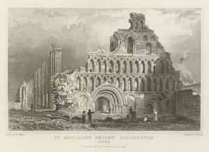 St Botolph&39;s修道院、コルチェスター、エセックス 作： William Henry Bartlett