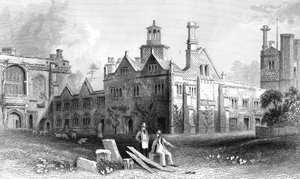 セントオシスの修道院、エセックス、ジョンロジャースによって彫刻、1832年 作： William Henry Bartlett