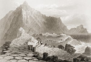 1860年代のジョージ・バーチューによる「アイルランドの風景と古代」からのアイルランドのアントリム州の巨人の土手道