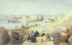 ナイル川を見下ろすフィラエ島 作： William Henry Bartlett