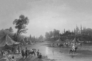 ダマスカスの川、古代ファルパーのバラダ川 作： William Henry Bartlett