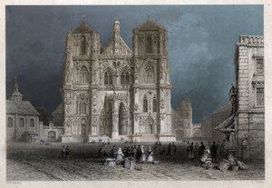 レーゲンスブルク (レーゲンスブルク) の聖ペテロの大聖堂またはドーム。 約。 1830年（彫刻） 作： William Henry Bartlett