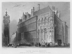 ゲントの市庁舎（彫刻 作： William Henry Bartlett