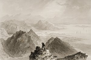 コーク州シュガーローフマウンテンからのバントリーベイの眺め、1860年代のジョージバーチューによる「アイルランドの風景と古代」