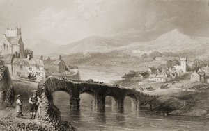 1860年代のジョージ・バーチューによる「アイルランドの風景と古代」からのアイルランド、ウィックロー州ブレイのビュー 作： William Henry Bartlett