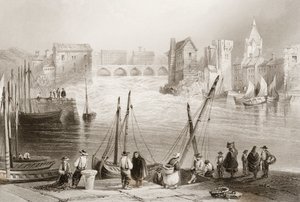 1860年代のジョージ・バーチューによる「アイルランドの風景と古代」からのゴールウェイ、アイルランドのクラダからのゴールウェイの眺め