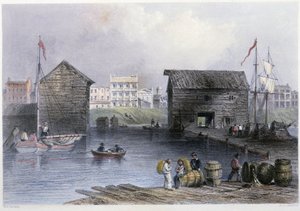 トロント埠頭の風景 - Bartlett W. H. 著「Canadian scenery illustrated」より 作： William Henry Bartlett
