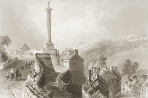 ウォールとウォーカーの柱、ロンドンデリー、ジョージヴァーチュー作「アイルランドの風景と古代」1860年代 作： William Henry Bartlett
