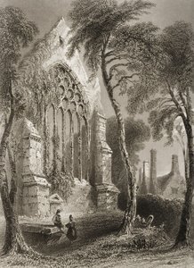 ヨーグル修道院、アイルランドのコーク州、ジョージ・バーチュー作「アイルランドの風景と古代」1860年代 作： William Henry Bartlett