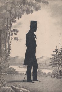メイン州サコのエドワード・ウォースのシルエット（1828-83年）。 作： William Henry Brown