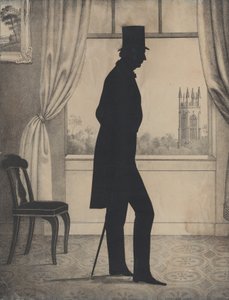 マサチューセッツ州グロスターのナサニエル・バブソンのシルエット（1828-83年）。 作： William Henry Brown