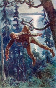 思わぬ障害がシャツのスカートをつかみ、空中にぶら下がっていた 作： William Henry Charles Groome