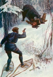 クマは腕を口に抱えて彼の上に立った 作： William Henry Charles Groome