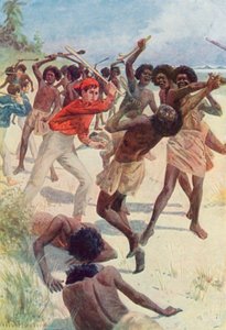 スタッフの一撃でジャックは男を倒した 作： William Henry Charles Groome