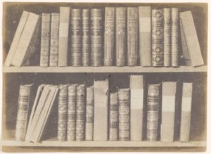 ライブラリーのシーン、Pencil of Nature のプレート VIII 作： William Henry Fox Talbot
