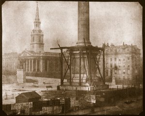 建設中のネルソンの柱、1841年頃（カロタイプネガからの塩紙印刷）