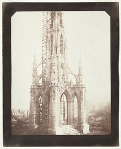 建設中のスコット記念碑、1844年。 作： William Henry Fox Talbot