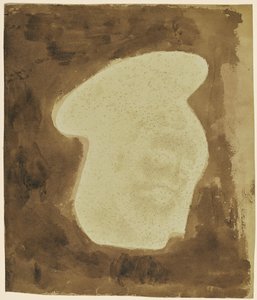 [ガラスに描かれたキリストの頭部]。 作： William Henry Fox Talbot