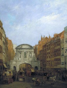 ストランドから見たテンプル・バー」、ロンドン、1873年 作： William Henry Haines