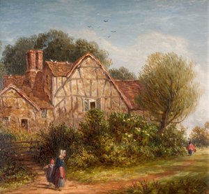 イギリスのコテージ、1880年。 作： William Henry Hill