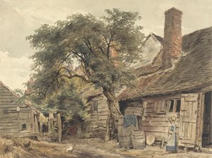 コテージの裏庭 作： William Henry Hunt